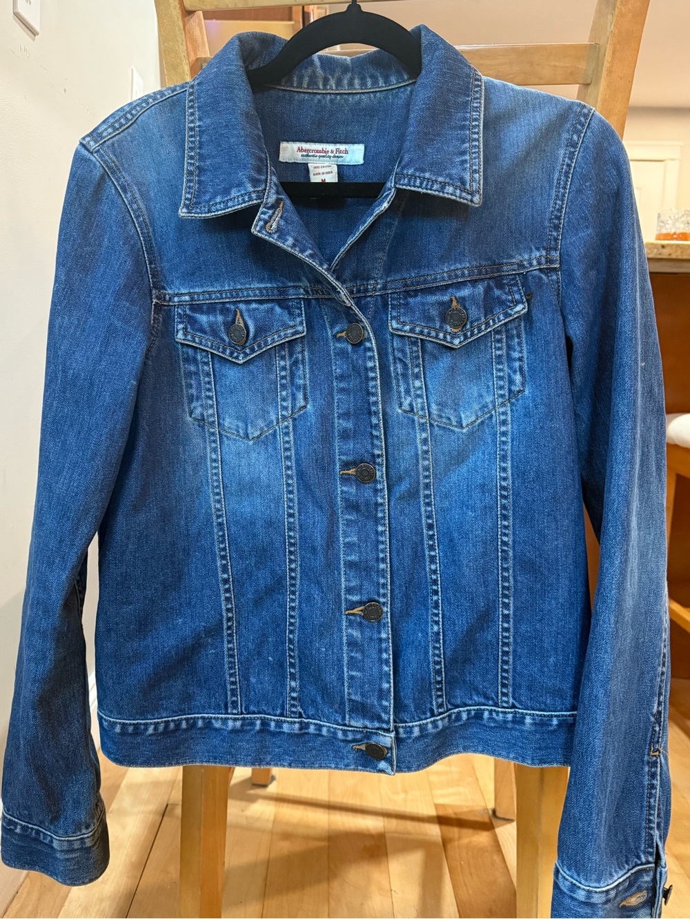 Abercrombie & Fitch Women’s Denim Trucker Jean Jacket 100% Cotton Sz M